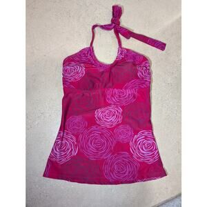 Hapari Women's Floral Swim Tankini Top Sangria Pink Red Purple Size Small (4-6)